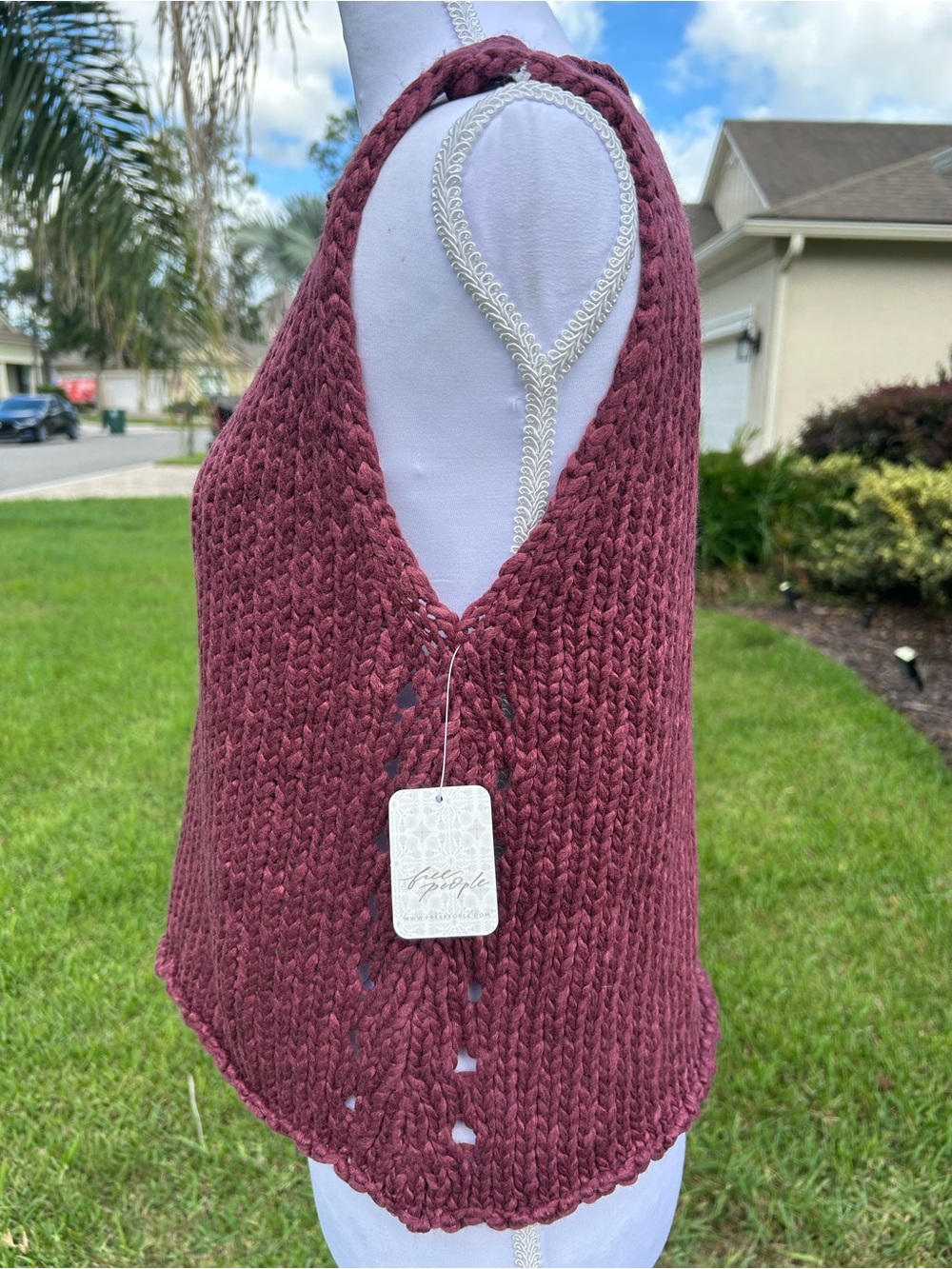 NWT🌷Free People Opal Rolled Round Neck Sleeveless Sweater Knit Tank Top - Picture 7 of 11
